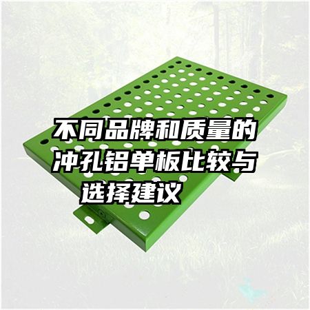 不同品牌和質(zhì)量的沖孔鋁單板比較與選擇建議   