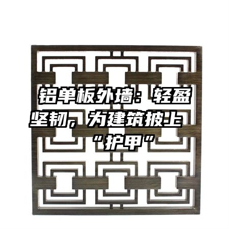 鋁單板外墻：輕盈堅(jiān)韌，為建筑披上“護(hù)甲”